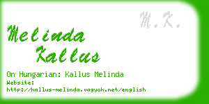 melinda kallus business card